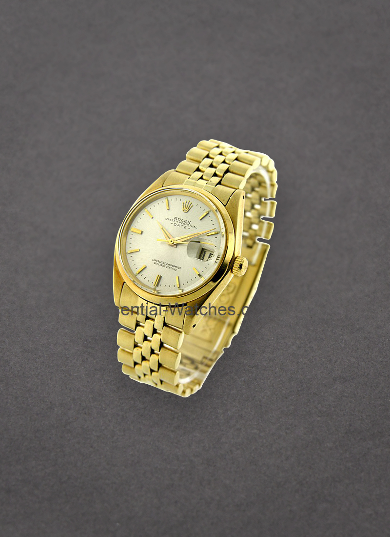 Pre-Owned Rolex Date Vintage 34mm in Yellow Gold-circa 1960