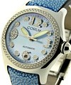 Bubble in Steel with Diamond Bezel on Light Blue Gulchat Strap with MOP Diamond Dial