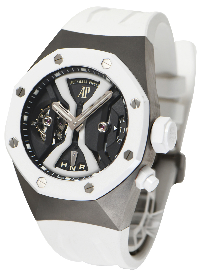 Audemars Piguet Royal Oak Concept GMT Tourbillon in Titanium w/ White Ceramic Bezel 26580IO.OO.D010CA.01