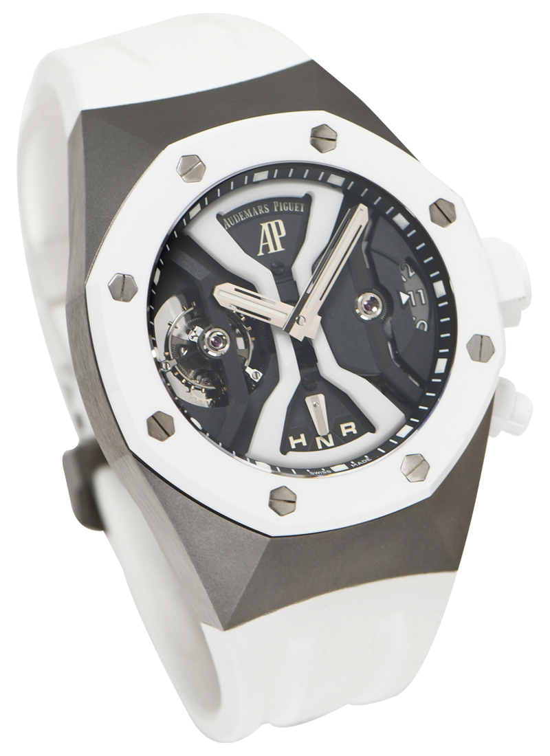 Audemars Piguet Royal Oak Concept GMT Tourbillon in Titanium w/ White Ceramic Bezel 26580IO.OO.D010CA.01