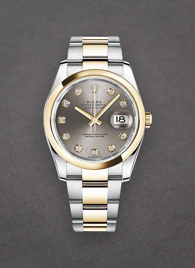 Pre-Owned Rolex Datejust 36mm in Steel with Yellow Gold Smooth Bezel