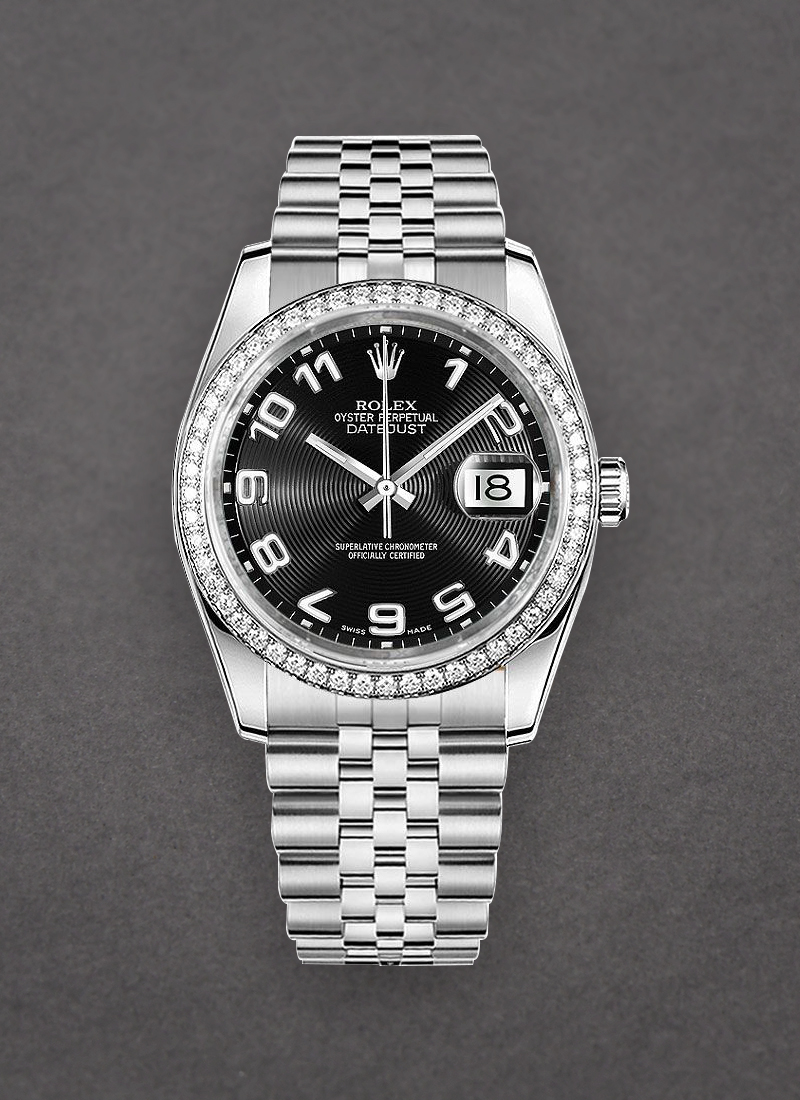 Pre-Owned Rolex Datejust 36mm in Steel with Diamond Bezel