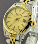 Ladys 2-Tone Date 24mm - Fluted Bezel on Jubilee Bracelet with Champagne Dial