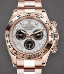 Rose Gold Daytona on Bracelet Meteorite Stick Dial with Black Sub Dials