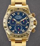 Daytona 40mm in Yellow Gold on Oyster Bracelet with Blue Arabic Dial