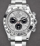 Daytona 40mm in White Gold on Oyster Bracelet with Meteorite Dial - Black Subdials