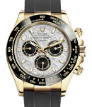 Daytona Cosmograph in Yellow Gold with Black Bezel on Strap with Meteorite Dial - Black Subdials