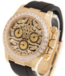 Daytona Cosmograph 40mm in Yellow Gold with Diamond Bezel on Strap with Pave Diamond Dial
