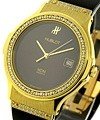 Diamond Bezel and Lugs Large Size  Yellow Gold on Rubber 