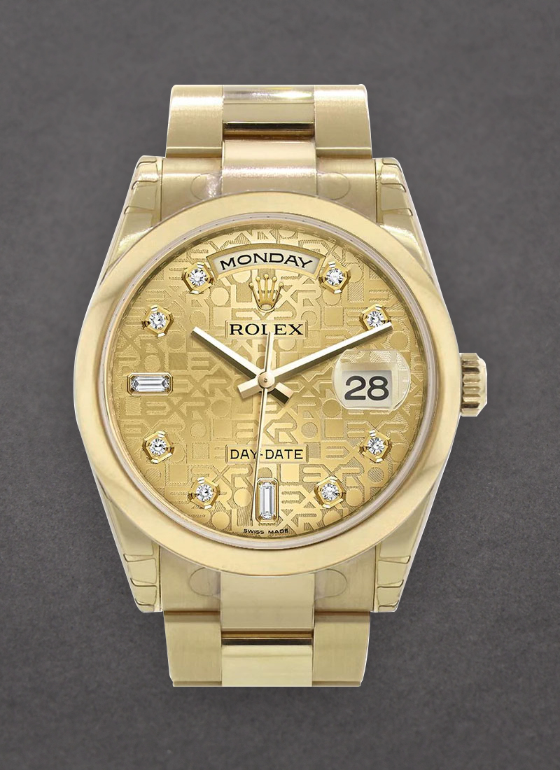 Pre-Owned Rolex Day Date President 36mm in Yellow Gold with Smooth Bezel