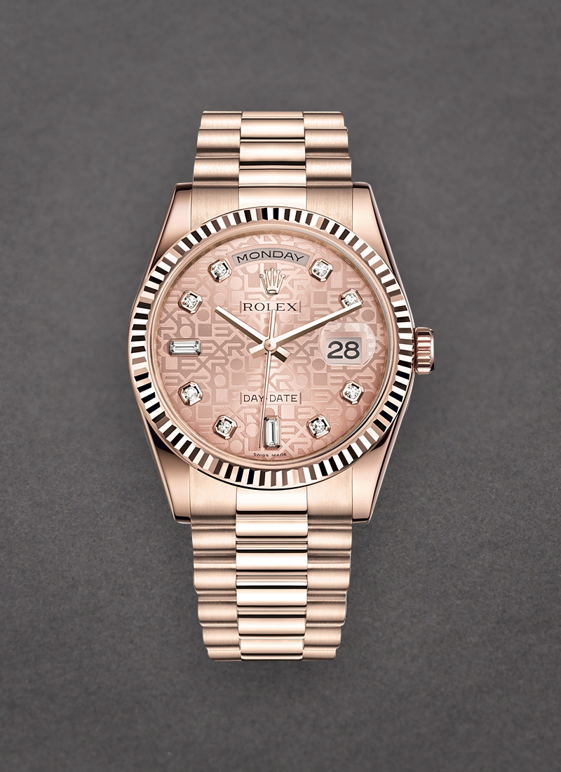 Pre-Owned Rolex President Day Date 36mm in Rose Gold with Fluted Bezel