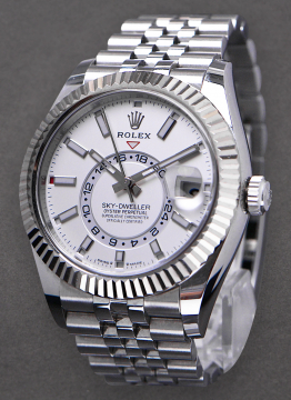 Pre-Owned Rolex 336934 Sky Dweller 42mm in Steel and White Gold Fluted Bezel 336934