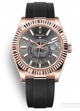 Pre-Owned Rolex 336235 Sky Dweller 42mm in Rose Gold with Fluted Bezel 336235