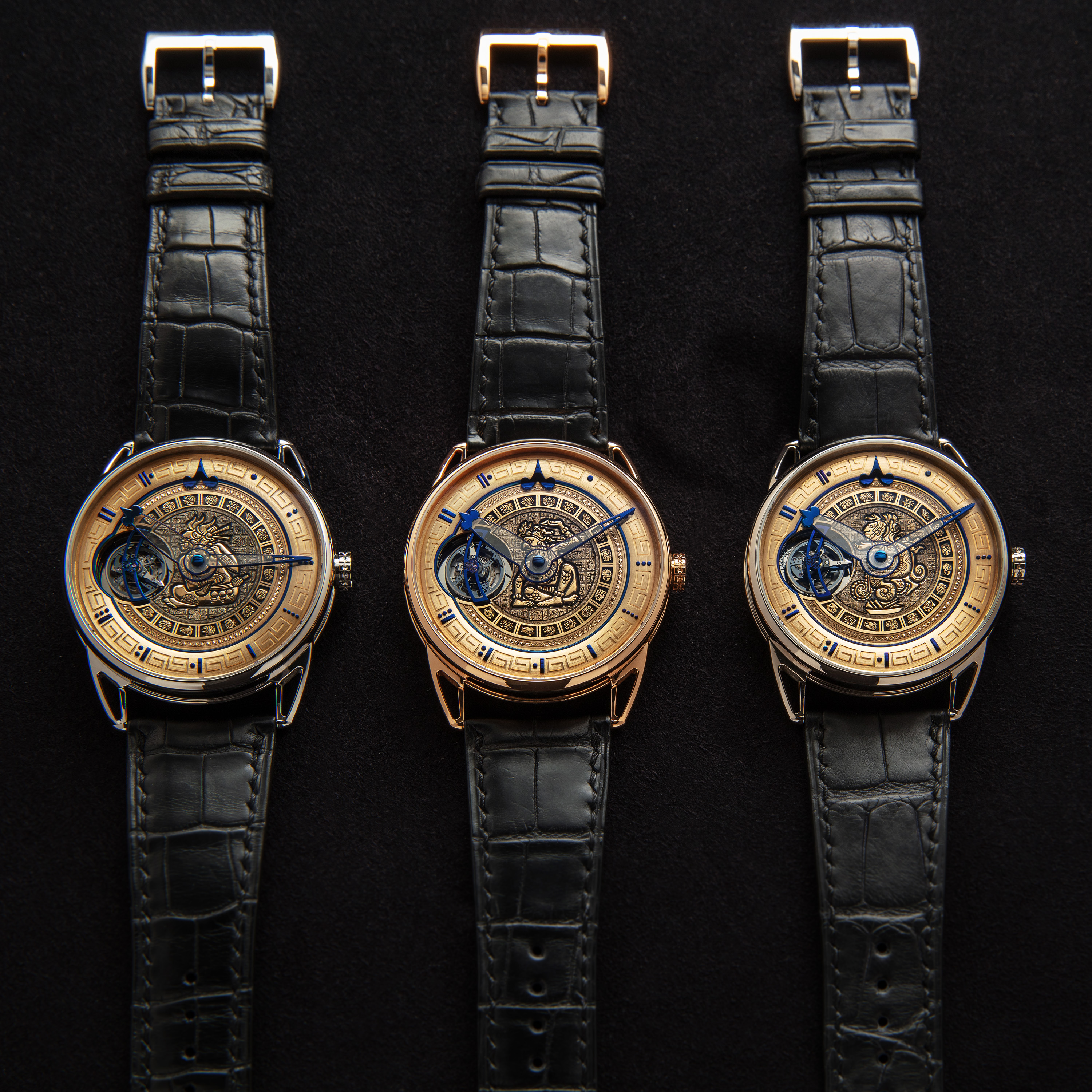 De Bethune DB25 TMT Maya Tourbillon SET in Platinum, Rose Gold, and White Gold DB25TMT