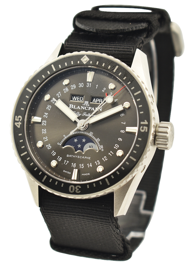 Blancpain Fifty Fathoms Bathyscaphe Complete Calendar Moonphase in Stainless Steel 5054 1110 NABA