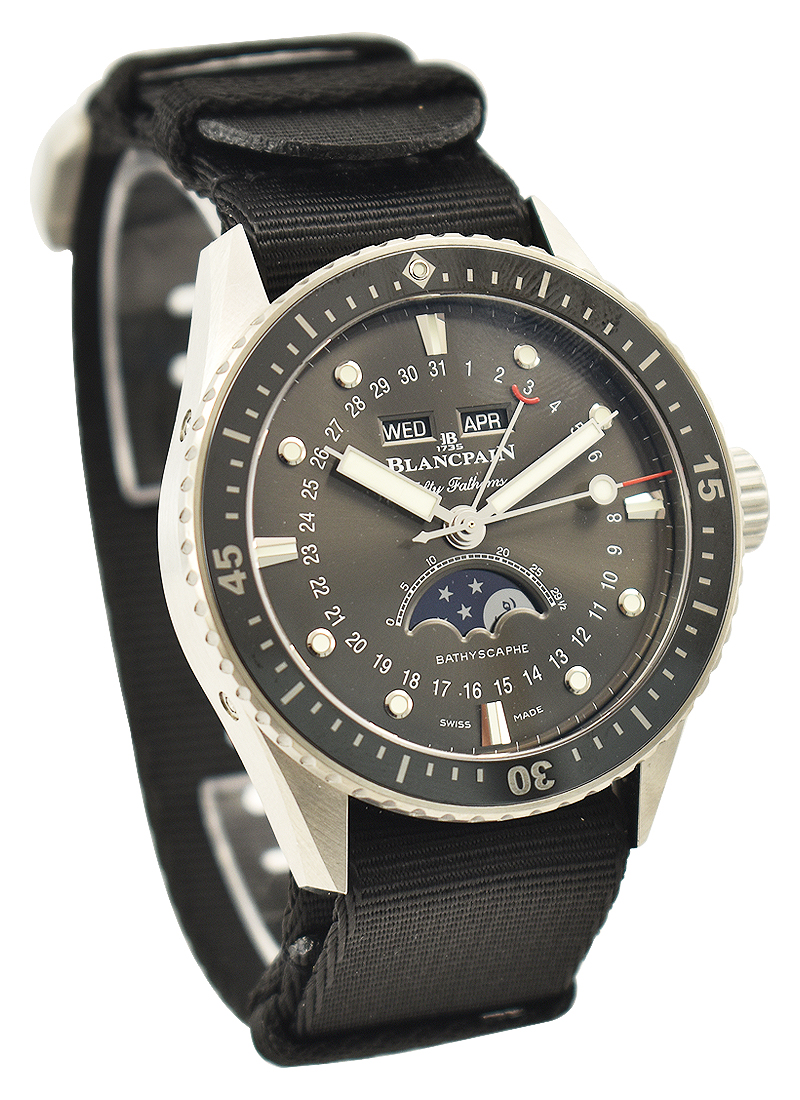 Blancpain Fifty Fathoms Bathyscaphe Complete Calendar Moonphase in Stainless Steel 5054 1110 NABA