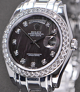 Masterpiece President 39mm in Platinum Black Tahitian MOP Diamond Dial