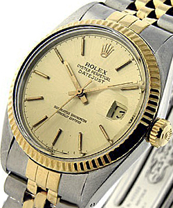 Datejust 2-Tone 36mm with Fluted Bezel  on Jubilee Bracelet with Champagne Stick Dial