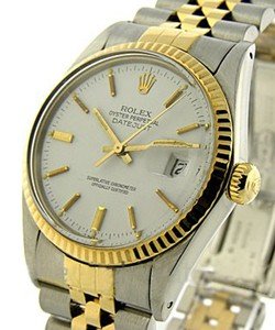 Datejust 2-Tone Men's  On Jubilee Bracelet with White Stick Dial
