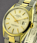 Vintage inSteel with Yellow Gold Smooth Bezel on Steel and Yellow Gold Bracelet with White Stick Dial