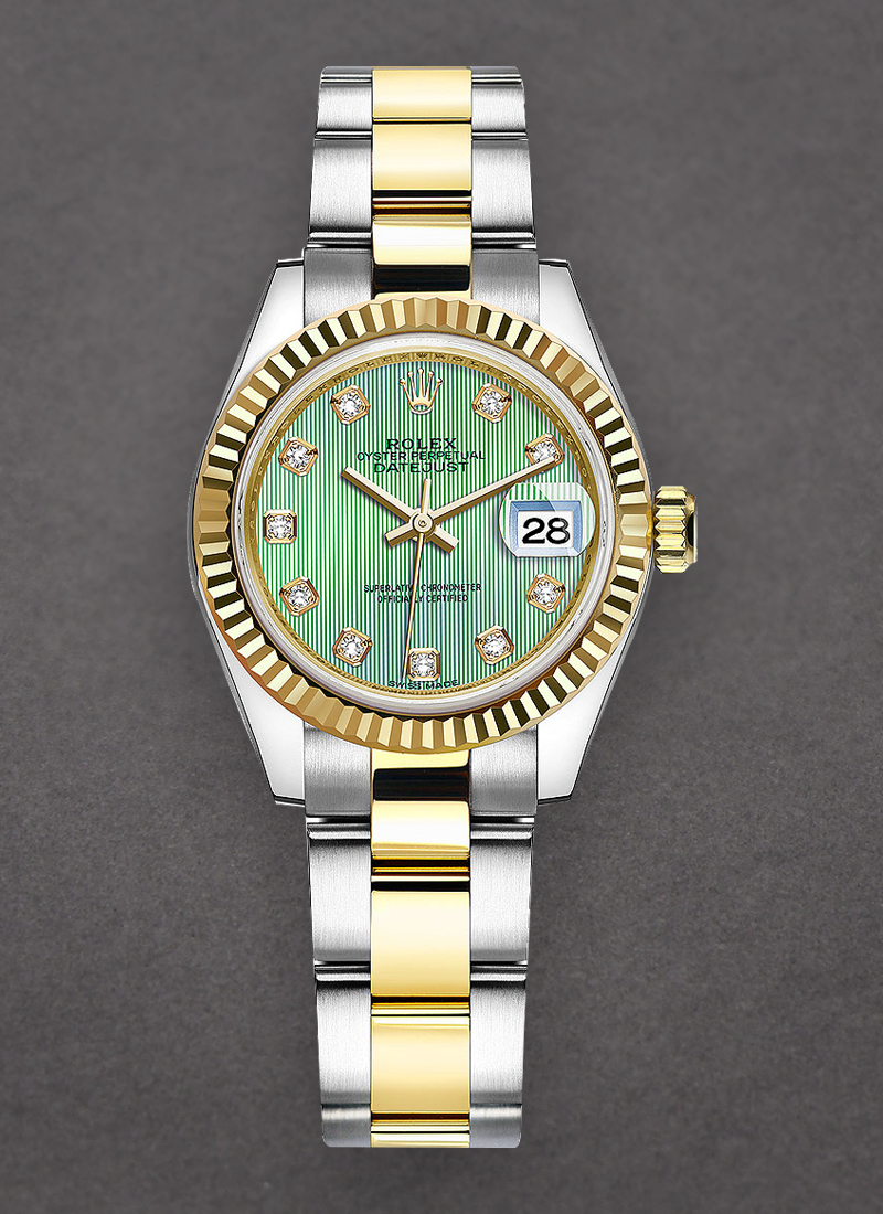 Pre-Owned Rolex Datejust 26mm in Steel with Yellow Gold Fluted Bezel