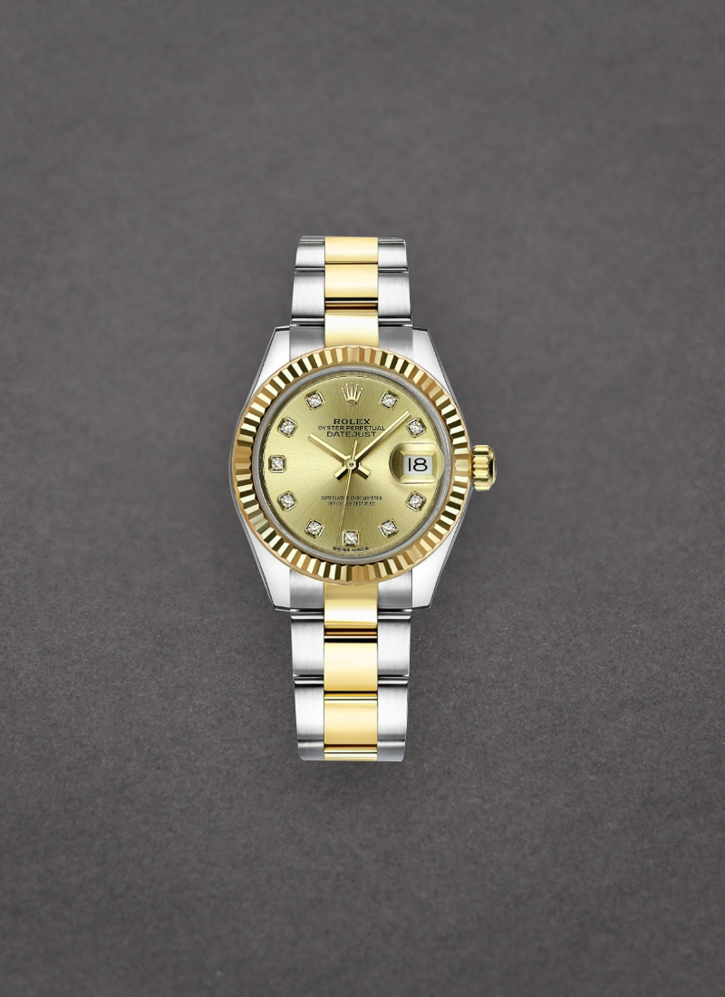 Pre-Owned Rolex Datejust 26mm in Steel with Yellow Gold Fluted Bezel