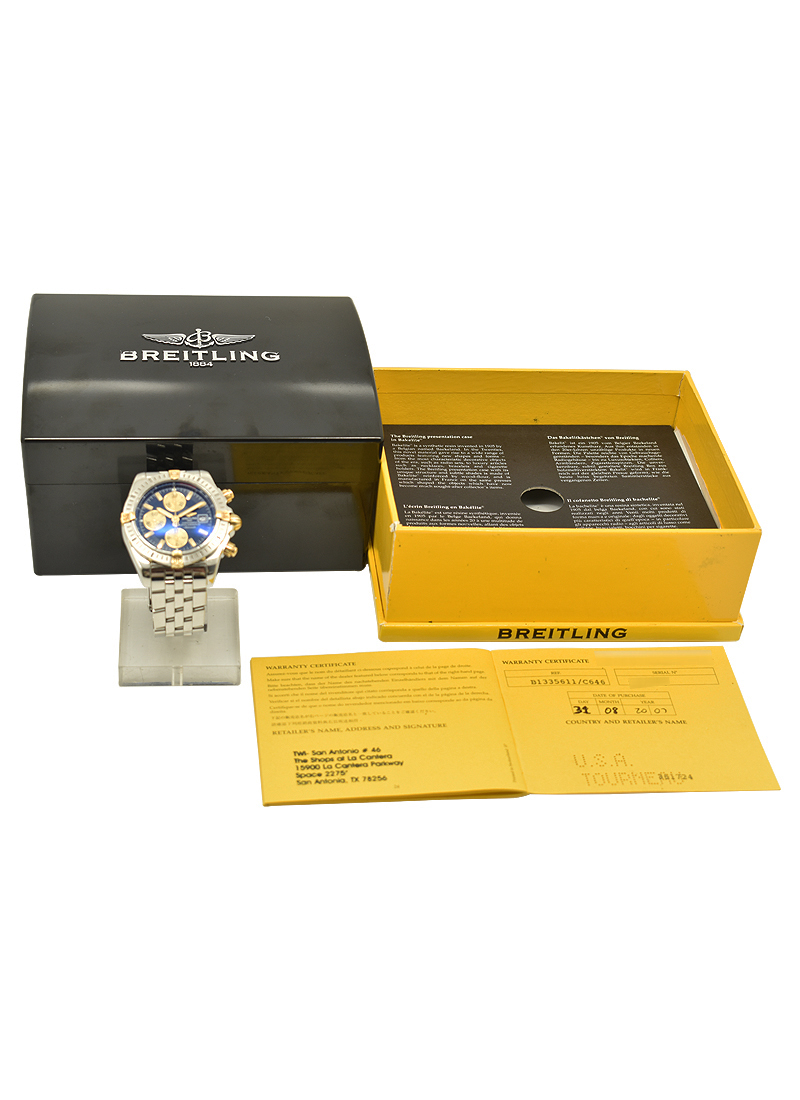 Breitling Chronomat Evolution in Stainless Steel with Yellow Gold Accents B1335611/C646