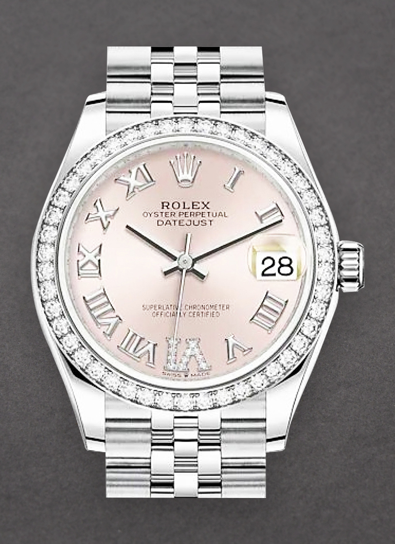 Pre-Owned Rolex Mid Size Datejust 31mm in Steel with Diamond Bezel