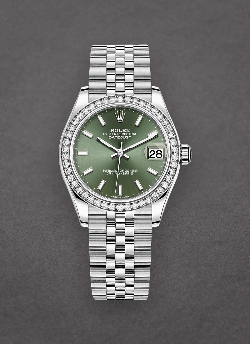 Pre-Owned Rolex Mid Size Datejust 31mm in Steel with Diamond Bezel