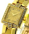 Lady's Yellow Gold Square La Scala Diamond Case - Diamond Dial 