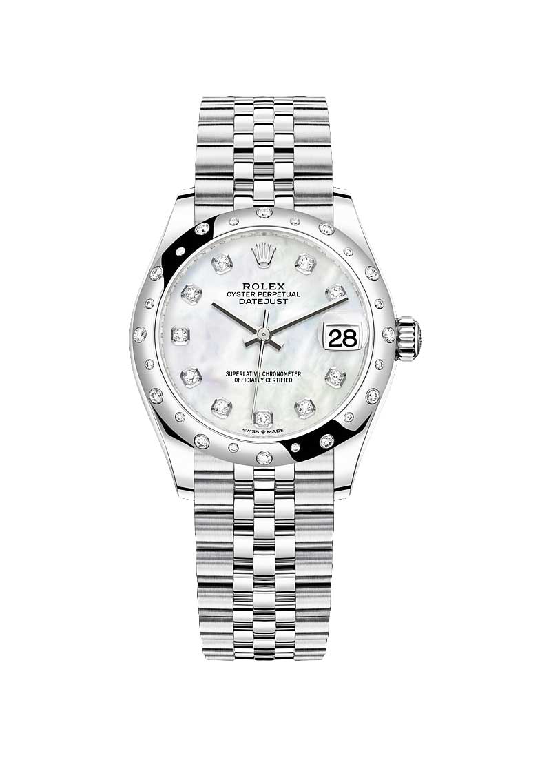 Pre-Owned Rolex Datejust 31mm in Steel with Diamond Bezel