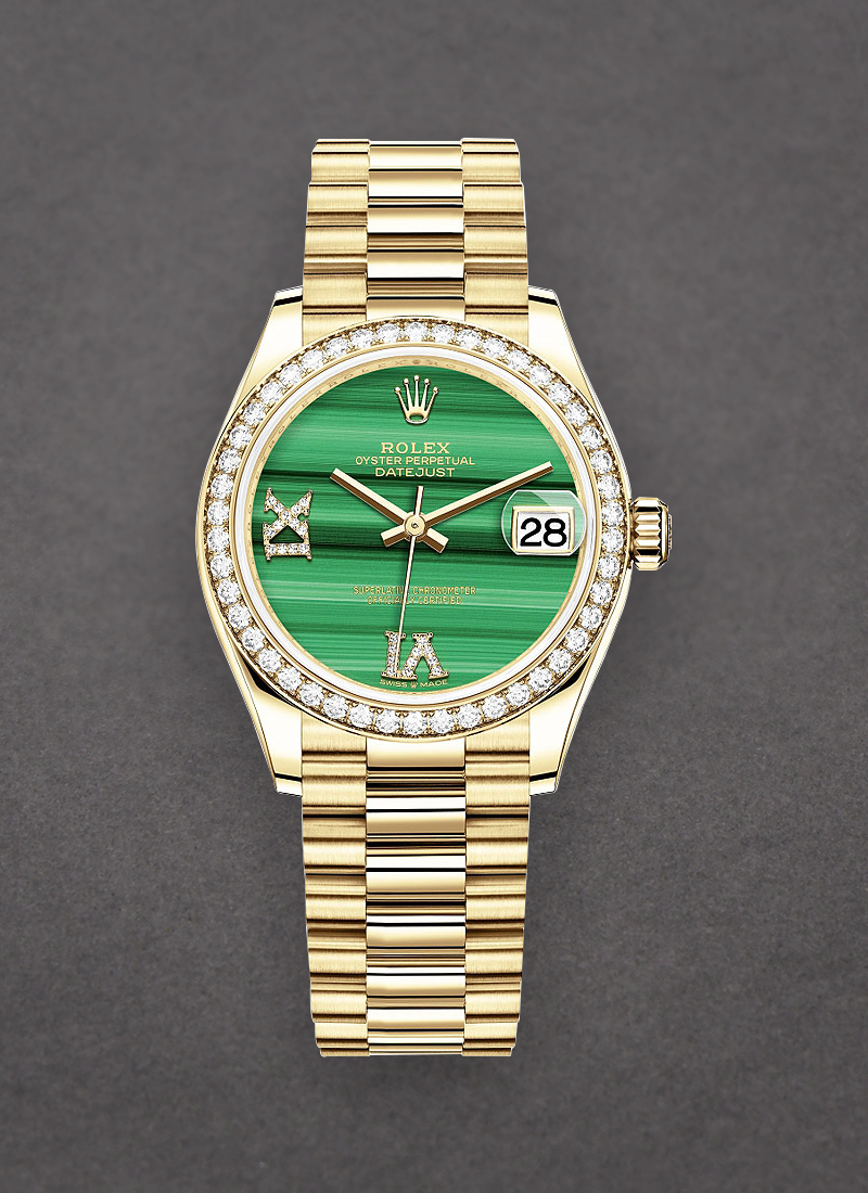 Pre-Owned Rolex President 31mm in Yellow Gold with Diamond Bezel