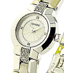 Lady's Round La Scala in White Gold with Diamond Lugs on White Gold Bracelet with Silver Diamond Dial