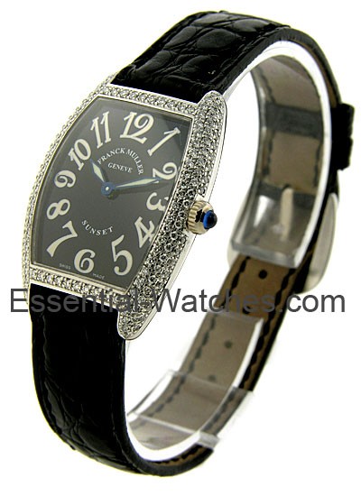 WG Lady's Cintre Curvex on Strap 1752 Size - diamond case 1752 QZ