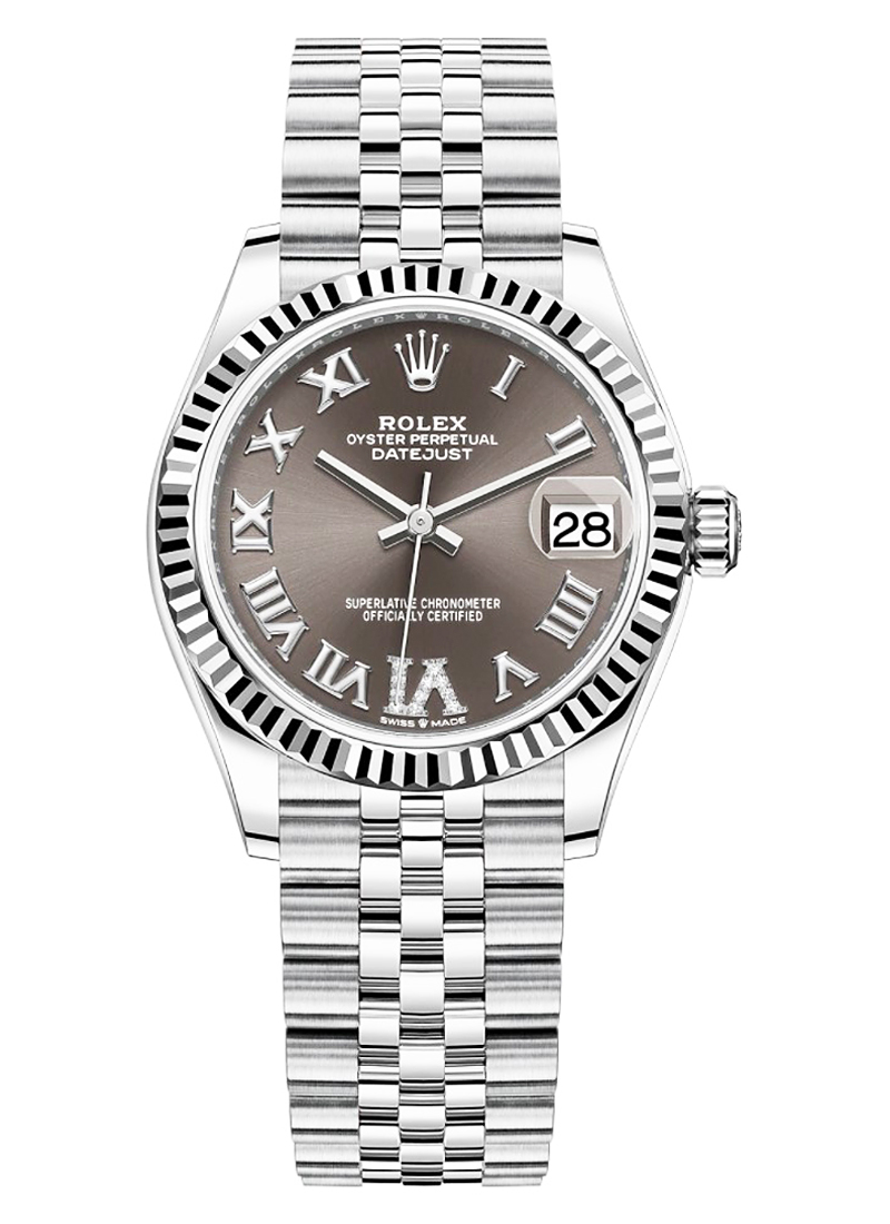 Pre-Owned Rolex Mid Size 31mm Datejust in Steel with Fluted Bezel