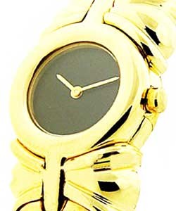 Bangle 20mm in Yellow Gold on Yellow Gold Bangle Bracelet with Black Dial