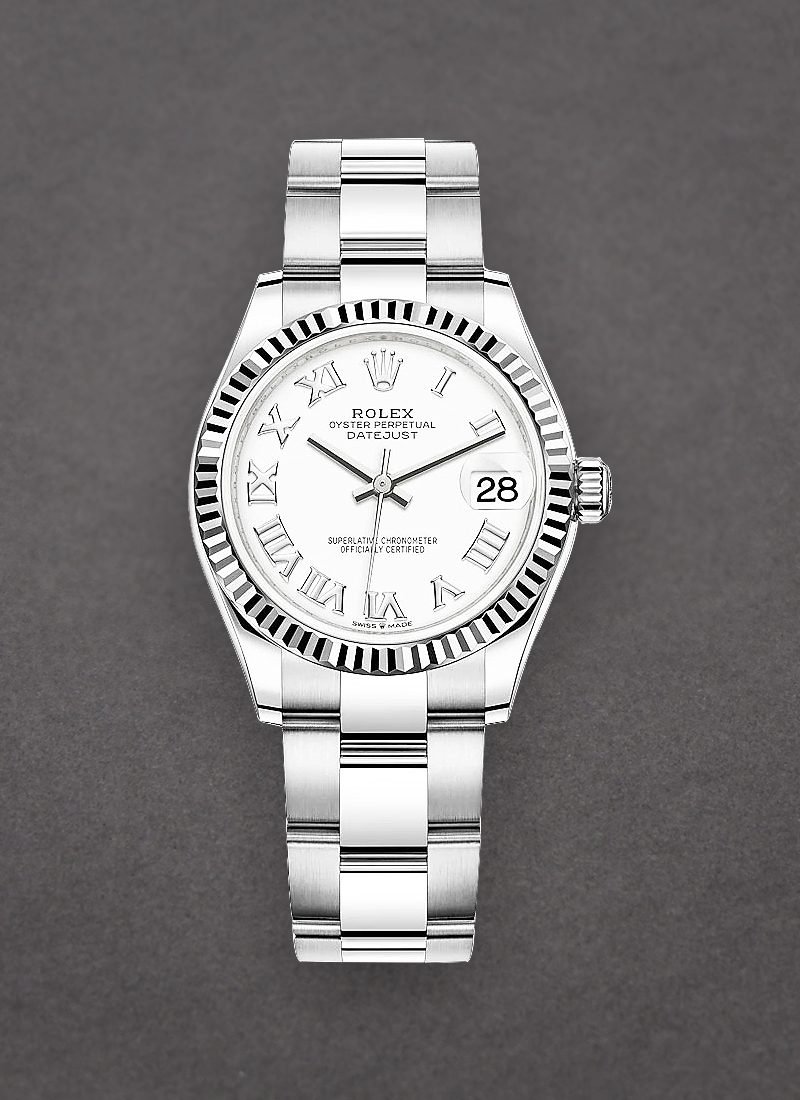 Pre-Owned Rolex Mid Size 31mm Datejust in Steel with Fluted Bezel