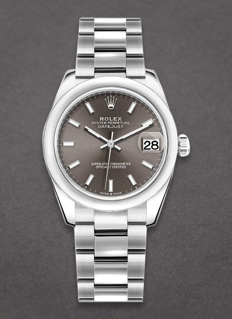 Pre-Owned Rolex Mid Size 31mm DateJust in Steel with Smooth Bezel