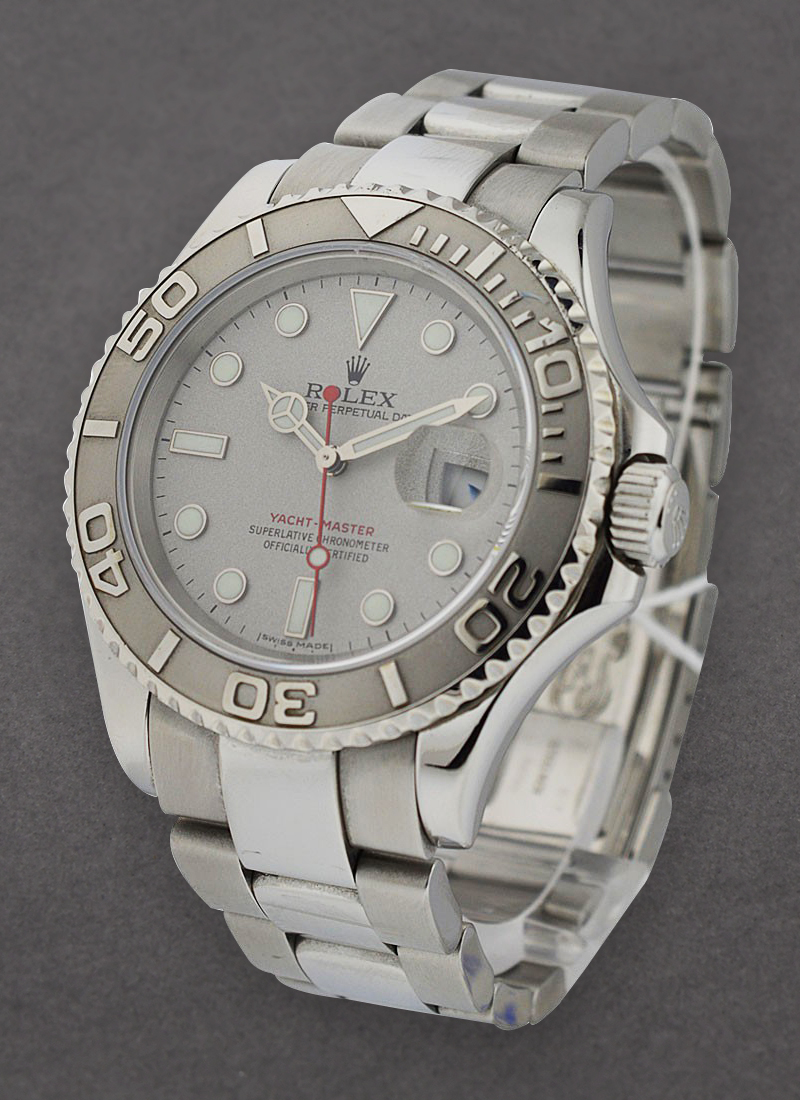 Pre-Owned Rolex Yachtmaster 40mm in Steel with Platinium Bezel