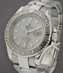 Yachtmaster 40mm in Steel with Platinium Bezel on Oyster Bracelet with Silver Dial