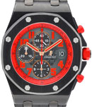 Royal Oak Offshore Chronograph Marcus Stainless Steel On Black Rubber Strap with Black - Red Dial