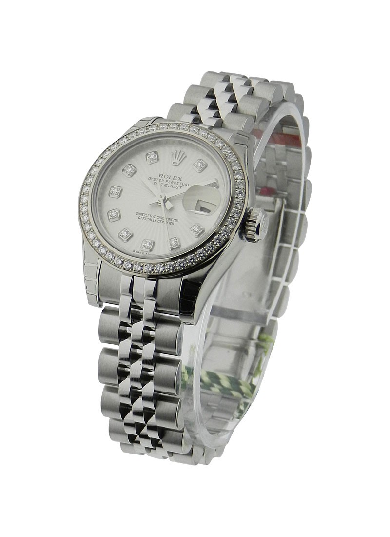 Pre-Owned Rolex Datejust 26mm in Steel and White Gold with Diamond Bezel