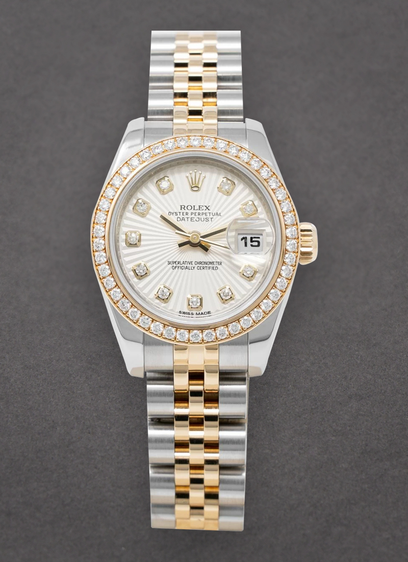 Pre-Owned Rolex Ladies 2-Tone Datejust in Steel with Yellow Gold Diamond Bezel