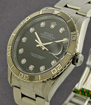 Datejust 36m in Steel with Turn-O-Graph Bezel on Oyster Bracelet with Black Diamond Dial