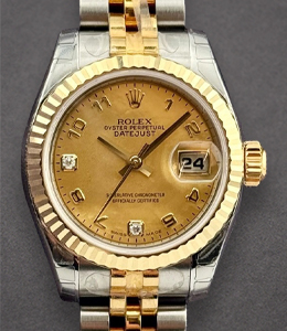 2 Tone Datejust Ladies 26mm on Jubilee Bracelet with Champagne Arabic Diamond Dial