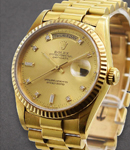 President Day Date 36mm in Yellow Gold with Fluted Bezel on President Bracelet with Champagne Diamond Dial