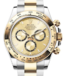 Daytona 2-Tone in Steel with Yellow Gold Bezel on Oyster Bracelet with Champagane Index Dial