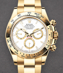 Daytona 40mm in Yellow Gold  on Oyster Bracelet with White Stick Dial