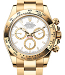 Daytona 40mm in Yellow Gold  on Oyster Bracelet with White Stick Dial