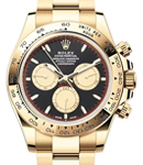 Daytona 40mm in Yellow Gold  on Oyster Bracelet with Black Stick Dial - Champ Sub